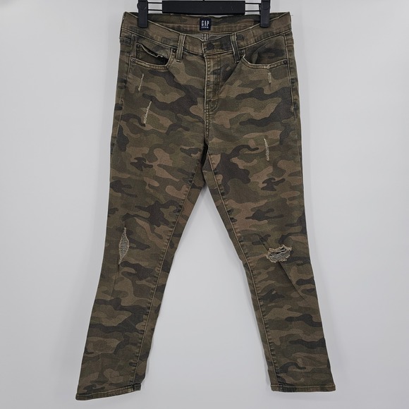 GAP Denim - GAP Womens Size 28 Camo Distressed‎ Best Girlfriend Jeans 26 Inch Inseam Cropped